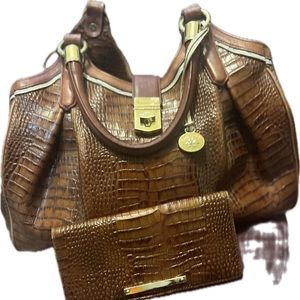 Brahmin 2 piece medium boho tote women’s purse wallet included luxury bag
